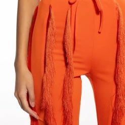 JOSEFINA FRINGE DETAIL JOGGERS 14 JOSEFINA FRINGE DETAIL JOGGERS -helmut shop josefina fringe detail joggers orange 6 6