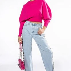 JULIET DOLMAN SLEEVE SWEATER -helmut shop juliet dolman sleeve sweater pink 2 2