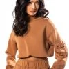 JUST A LOVER SCUBA MOCK NECK SWEATSHIRT -helmut shop just a lover scuba mock neck sweatshirt brown 1 1