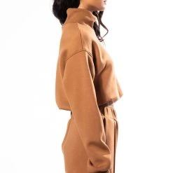 JUST A LOVER SCUBA MOCK NECK SWEATSHIRT -helmut shop just a lover scuba mock neck sweatshirt brown 6 6