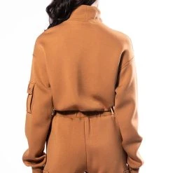 JUST A LOVER SCUBA MOCK NECK SWEATSHIRT -helmut shop just a lover scuba mock neck sweatshirt brown 7 7