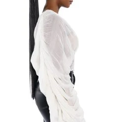 KAHANU FLOWY PLEATED LONG SLEEVE BLOUSE -helmut shop kahanu flowy pleated long sleeve blouse ivory 6 6 c1