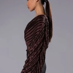 KAHANU FLOWY SATIN BLOUSE -helmut shop kahanu flowy satin blouse dark brown 4 4