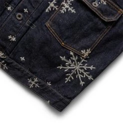 KAPITAL 14OZ DENIM SNOW EMBROIDERY 1ST JKT -helmut shop kapital14OZDENIMSNOWEMBROIDERY1STJKTIDG3K2110LJ106 3