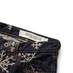 KAPITAL 14OZ DENIM SNOW EMBROIDERY 5P TH STRAIGHT -helmut shop kapital14OZDENIMSNOWEMBROIDERY5PTHSTRAIGHTIDG32K2110LP107 3