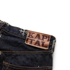 KAPITAL 14OZ DENIM SNOW EMBROIDERY 5P TH STRAIGHT -helmut shop kapital14OZDENIMSNOWEMBROIDERY5PTHSTRAIGHTIDG32K2110LP107 5