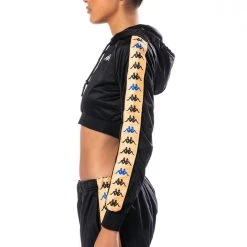 KAPPA CROPPED ZIP FRONT HOODIE -helmut shop kappa cropped zip front hoodie black multi 4 4