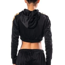 KAPPA CROPPED ZIP FRONT HOODIE -helmut shop kappa cropped zip front hoodie black multi 5 5