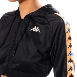 KAPPA CROPPED ZIP FRONT HOODIE -helmut shop kappa cropped zip front hoodie black multi 6 6