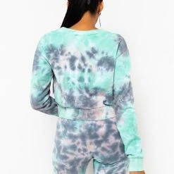 KAPPA WOMENS AUTHENTIC AMBLE CROP SWEATSHIRT -helmut shop kappa womens authentic amble crop sweatshirt pink frost grey aqua 3 3