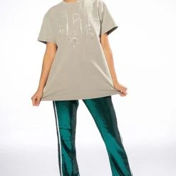 KEEP EM GUESSING RHINESTONE EMBELLISHED TSHIRT -helmut shop keep em guessing rhinestone embellished tshirt light grey 4 4