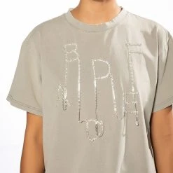 KEEP EM GUESSING RHINESTONE EMBELLISHED TSHIRT -helmut shop keep em guessing rhinestone embellished tshirt light grey 8 8