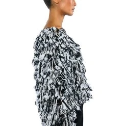 KEEP IT 100 CROPPED SWEATER -helmut shop keep it 100 cropped sweater black white 10 10