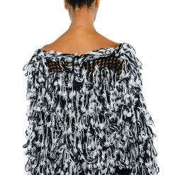 KEEP IT 100 CROPPED SWEATER -helmut shop keep it 100 cropped sweater black white 11 11