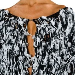 KEEP IT 100 CROPPED SWEATER -helmut shop keep it 100 cropped sweater black white 12 12