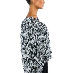 KEEP IT 100 CROPPED SWEATER -helmut shop keep it 100 cropped sweater black white 9 9