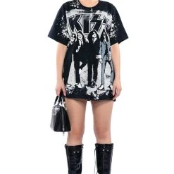 KISS SHORT SLEEVE GRAPHIC BAND TEE -helmut shop kiss short sleeve graphic band tee black multi 3 3