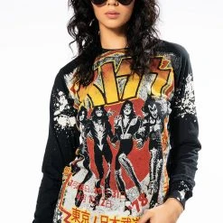 KISS SPLATTER LONG SLEEVE BAND TEE
