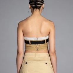 KISSES BELTED CROP TOP -helmut shop kisses belted crop top beige 5 5