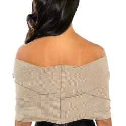 KNOT YOUR AVERAGE GAL STRAPLESS KNIT TOP -helmut shop knot your average gal strapless knit top taupe 6 6