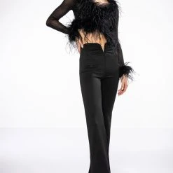 KNOW IT ALL CURVED WAIST FLARE PANTS -helmut shop know it all curved waist flare pants black 3 3 c1 c1 c1
