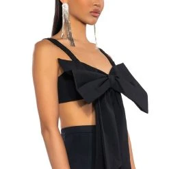 KYLE BOW DETAIL BRALETTE -helmut shop kyle bow detail bralette black 2 2