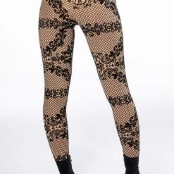 LACE LUXE LEGGING -helmut shop lace luxe legging beige multi 5 5