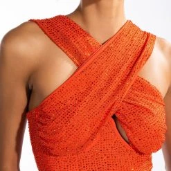 LADY LUCK EMBELLISHED CORSET BLOUSE -helmut shop lady luck embellished corset blouse orange 6 6