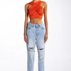 LADY LUCK EMBELLISHED CORSET BLOUSE -helmut shop lady luck embellished corset blouse orange 7 7