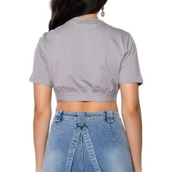 LE BAYBAY PATCH CROPPED T SHIRT -helmut shop le baybay patch cropped t shirt grey multi 6 6