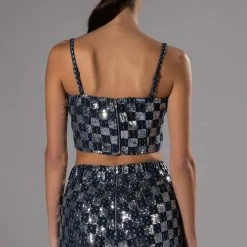 LEAH BANDEAU CROP TOP -helmut shop leah bandeau crop top blue multi 7 7