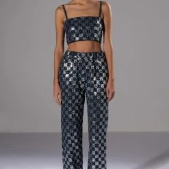 LEAH BANDEAU CROP TOP -helmut shop leah bandeau crop top blue multi 9 9