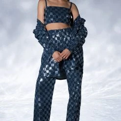 LEAH OVERSIZED BUTTON DOWN BLOUSE -helmut shop leah oversized button down blouse blue multi 3 3 c1