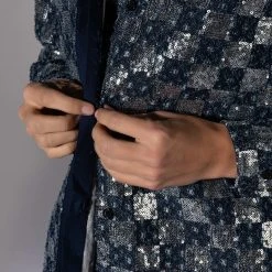 LEAH OVERSIZED BUTTON DOWN BLOUSE -helmut shop leah oversized button down blouse blue multi 7 7