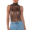 LEO SLEEVELESS MESH BODYSUIT -helmut shop leo sleeveless mesh bodysuit brown cheetah 1 1