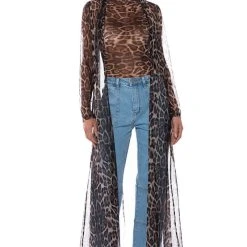 LEO SLEEVELESS MESH BODYSUIT -helmut shop leo sleeveless mesh bodysuit brown cheetah 4 4