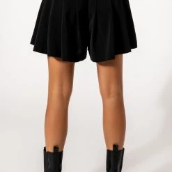 LIBRA MOON HIGH WAISTED PLEATED SHORT -helmut shop libra moon high waisted pleated short black 7 7 c1