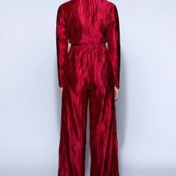 LIMITLESS OVERSIZED SATIN JUMPSUIT -helmut shop limitless oversized satin jumpsuit red 4 4