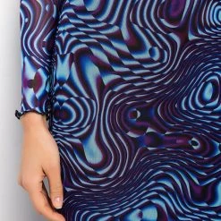 LINK UP MESH MIDI SKIRT -helmut shop link up mesh midi skirt blue multi 6 6