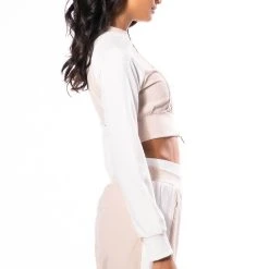 LISTEN UP COLOR BLOCK CREW NECK SWEATSHIRT -helmut shop listen up color block crew neck sweatshirt beige 4 4