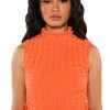 LITTLE MISS ATTITUDE TEXTURED BODYSUIT -helmut shop little miss attitude textured bodysuit orange 1 1