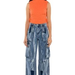 LITTLE MISS ATTITUDE TEXTURED BODYSUIT -helmut shop little miss attitude textured bodysuit orange 3 3