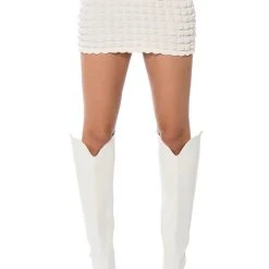 LITTLE MISS ATTITUDE TEXTURED MINI SKIRT 12 LITTLE MISS ATTITUDE TEXTURED MINI SKIRT -helmut shop little miss attitude textured mini skirt ivory 6 6