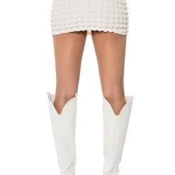 LITTLE MISS ATTITUDE TEXTURED MINI SKIRT 14 LITTLE MISS ATTITUDE TEXTURED MINI SKIRT -helmut shop little miss attitude textured mini skirt ivory 8 8