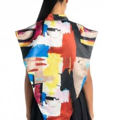 LIVIN IT UP BUTTON DOWN BLOUSE -helmut shop livin it up button down blouse yellow multi 7 7