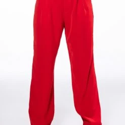 LOGAN WIDE LEG TROUSER IN RED -helmut shop logan wide leg trouser in red red 3 3
