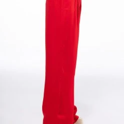 LOGAN WIDE LEG TROUSER IN RED -helmut shop logan wide leg trouser in red red 4 4