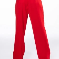 LOGAN WIDE LEG TROUSER IN RED -helmut shop logan wide leg trouser in red red 5 5