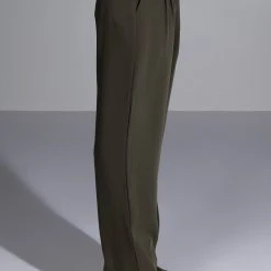 LOGAN WIDE LEG TROUSER IN OLIVE -helmut shop logan wide leg trouser olive 4 4