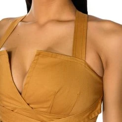 LONDYN CROSS BACK WRAP TANK TOP -helmut shop londyn cross back wrap tank top camel 7 7